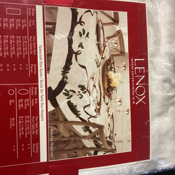 NWT Lenox Holiday Nouveau 60 x 140 Rectangle Tablecloth - Picture 5 of 6
